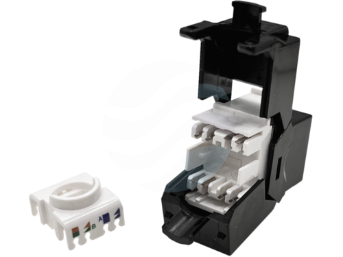 ALANTEC Moduł keystone RJ45 UTP kat.5e, SLIM, beznarzędziowy, czarny 2