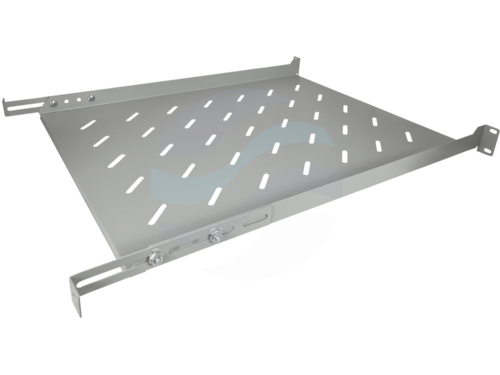 ALANTEC Półka stała 19" 1U głęb. 550mm, 4 punkty mocowania, szara 2