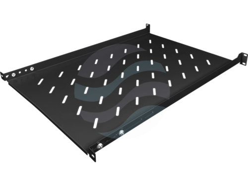 ALANTEC Półka stała 19" 1U głęb. 650mm, 4 punkty mocowania, czarna 2