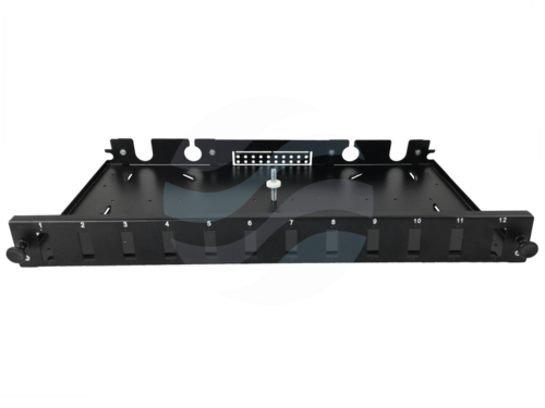 ALANTEC Przełącznica światłowodowa 19" 1U 12x SC Duplex, prowadnice, czarna 2