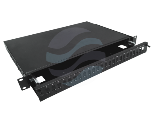 ALANTEC Przełącznica światłowodowa 19" 1U 24x SC Duplex, prowadnice, czarna 2
