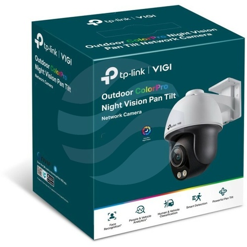 TP-Link VIGI C540-S Kamera Full-color IP 4Mpx, zewnętrzna,obrotowa 4mm,12V DC. PoE 802.3at, światło białe 30m, WDR, mikofon, głośnik, H265+ IP66 3