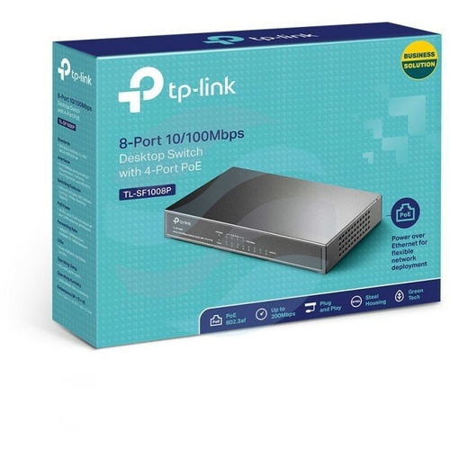 TP-Link TL-SF1008P, Switch PoE 8 portów 10/100Mb/s (4xPoE) desktop metal 4