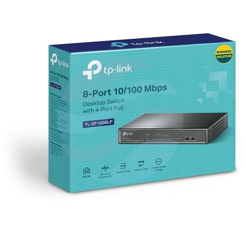 TP-Link TL-SL1311MP Switch PoE 8x 10/100Mbps PoE+ 802.3at/af, 2x Gbit, 1x SFP Combo, 124W, metal 2