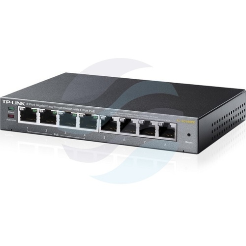 TP-Link TL-SG108PE Switch gigabitowy Easy Smart 8x 10/100/1000Mbps, 4x PoE, IGMP, desktop, metal 2