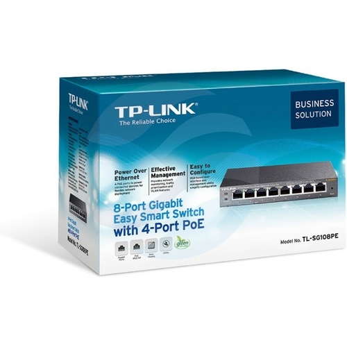 TP-Link TL-SG108PE Switch gigabitowy Easy Smart 8x 10/100/1000Mbps, 4x PoE, IGMP, desktop, metal 6