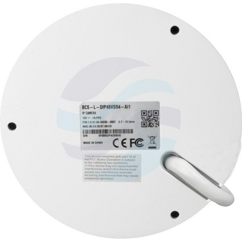 BCS LINE BCS-L-DIP48VSR4-Ai1 Kamera IP 8Mpix kopułowa 2.7-13.5mm, zoom x5, IR 40m, WDR 120dB, mSD do 256GB, IK10, mikrofon, biała 2