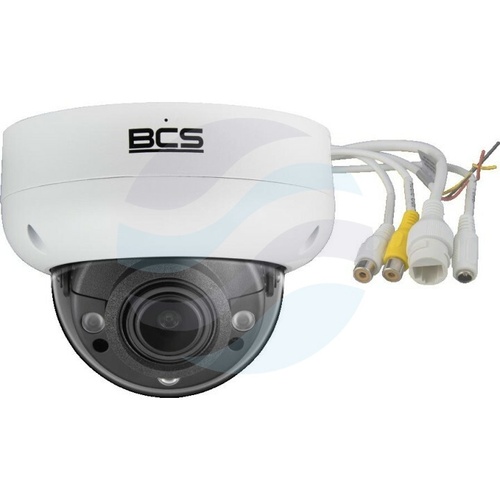 BCS LINE BCS-L-DIP58VSR4-Ai1(2) Kamera IP 8Mpix kopułowa 2.7-12mm, zoom x4, IR 40m, WDR 120dB, mSD do 256GB, IK10, mikrofon, biała 2