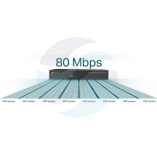 TP-Link VIGI NVR1008H Rejestrator 8-kanałowy IP max. 5Mpx, 80/60 Mb/s, 1x HDMI (4K), 1x VGA, 1x SATA max. 10TB, 2x USB, H.265+ 3