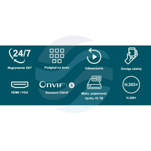 TP-Link VIGI NVR1008H Rejestrator 8-kanałowy IP max. 5Mpx, 80/60 Mb/s, 1x HDMI (4K), 1x VGA, 1x SATA max. 10TB, 2x USB, H.265+ 4