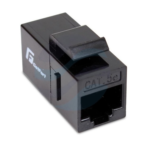 GETFORT Łącznik keystone RJ45/RJ45 kat.5e UTP modularny, czarny 2