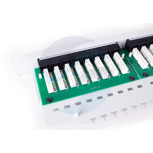 GETFORT PGF-6UTP24-B5-G Patch panel UTP 24-port kat.6, rack 19" 1U z półką, szary 2