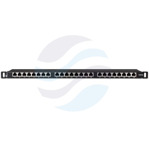 GETFORT PGF-5EFTP24-B8 Patch panel FTP 24-port kat.5e, rack 19" 0.5U z półką, czarny 2
