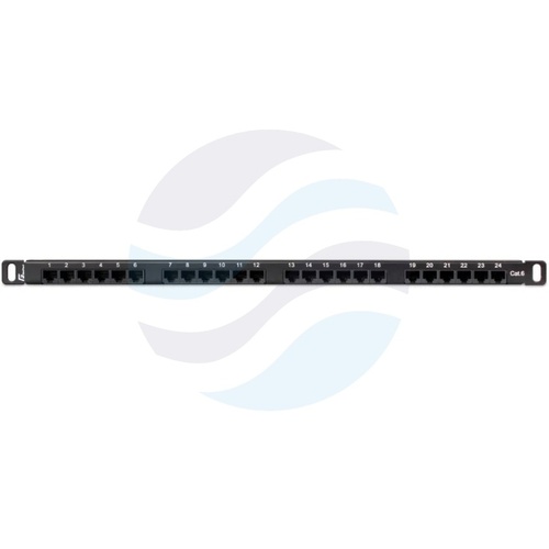 GETFORT PGF-6UTP24-B7 Patch panel UTP 24-port kat.6, rack 19" 0.5U z półką, szary 2