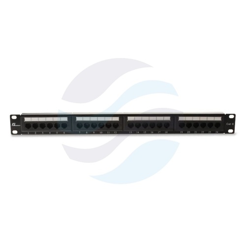 GETFORT PGF-6UTP24-B4 Patch panel UTP 24-port kat.6, rack 19" 1U, czarny 2