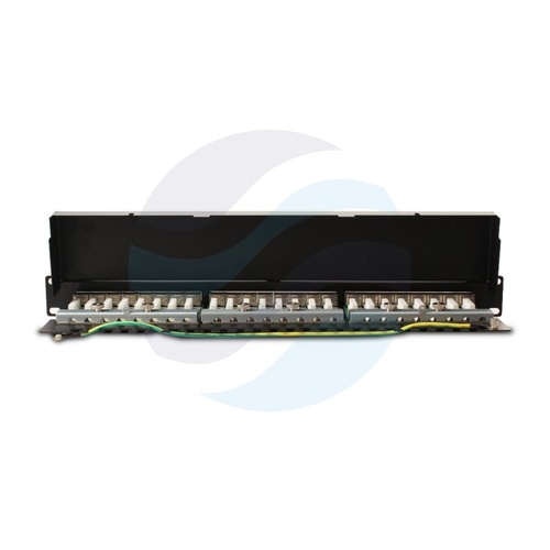 GETFORT PGF-6FTP24-B6 Patch panel FTP 24-port kat.6, rack 19" 1U z półką, czarny 3