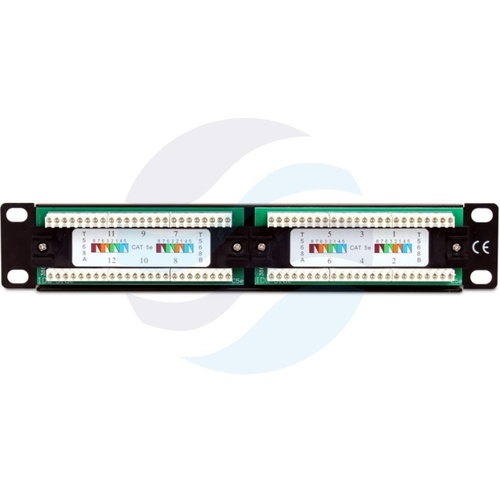 GETFORT PGF-5EUTP12-B4 Patch panel UTP 12-port kat.5e, rack 10" 1U, szary 2