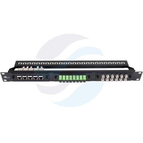 GETFORT Patchpanel modularny 3-port półka rack 19" 1U, czarny 2