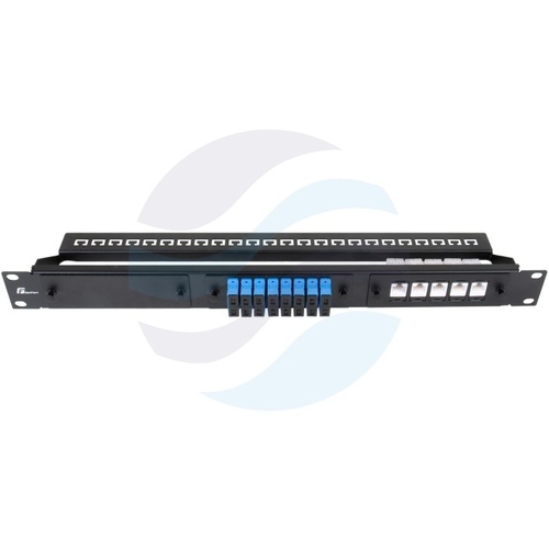 GETFORT Patchpanel modularny 3-port półka rack 19" 1U, czarny 3