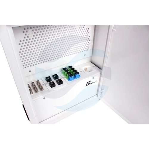 GETFORT Szafka multimedialna metalowa podtynkowa 390x350x100, zamykane na zamek, adapter gniazda 45x45, 4 blachy montażowe 3