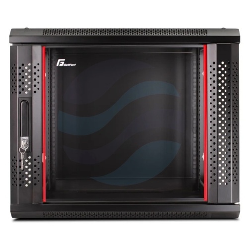 GETFORT Szafa wisząca 19" 9U 600x450mm, drzwi szklane, czarna 2