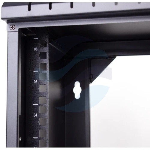 GETFORT Szafa wisząca 19" 4U ECO v3 520X340mm, czarna, drzwi szklane, otwarty tył 3