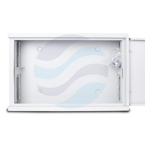 GETFORT Szafka CCTV multimedialna 19" 3U, wisząca pionowa, metalowa 540x350x180, drzwi otwierane, przepust kablowy i szczotkowy, szara 4