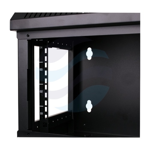 GETFORT Szafa wisząca 10" 4U 300x300mm czarna, drzwi szklane 3
