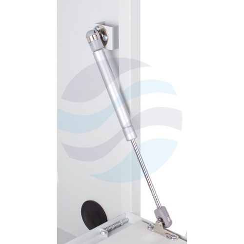 GETFORT Szafka CCTV multimedialna 19" 3U, wisząca pionowa, metalowa 580x500x180, drzwi opuszczane, przepust kablowy i szczotkowy, pasy, szara 4