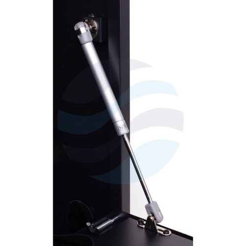 GETFORT Szafka CCTV multimedialna 19" 2U, wisząca pionowa, metalowa 580x500x130, drzwi opuszczane, przepust kablowy i szczotkowy, pasy, czarna 5