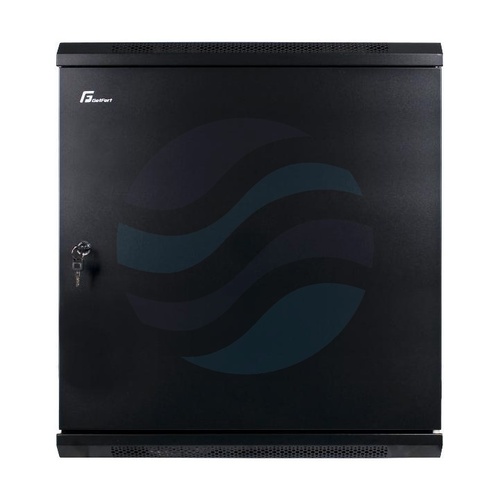 GETFORT Szafa wisząca 19" 12U 600x450mm czarna, drzwi metalowe 2
