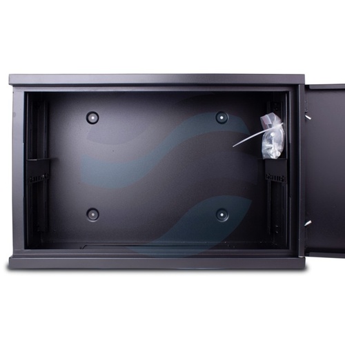 GETFORT Szafka CCTV multimedialna 19" 3U, wisząca pionowa, metalowa 540x350x180, drzwi otwierane, przepust szczotkowy i kablowy, czarna 2