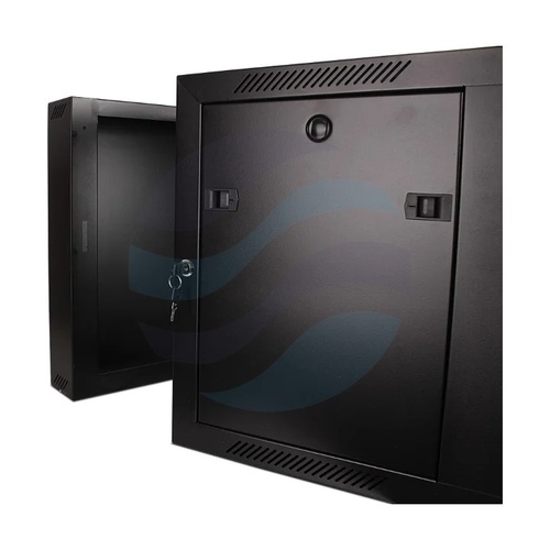 GETFORT Szafa wisząca 19" 9U 600X550mm, czarna, drzwi szklane, dwusekcyjna 2