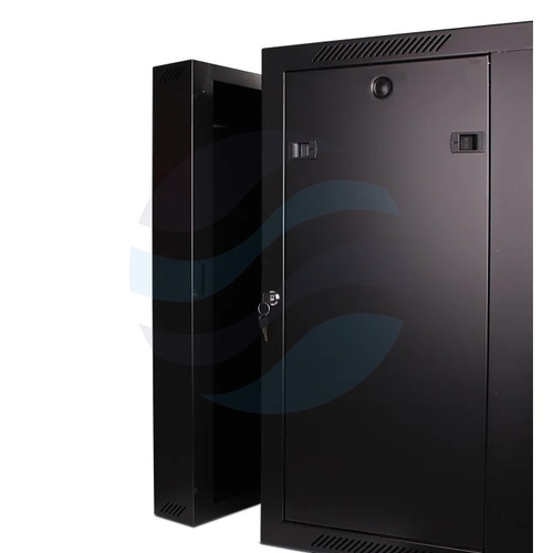 GETFORT Szafa wisząca 19" 15U 600x550mm, szara, drzwi szklane, dwusekcyjna 2