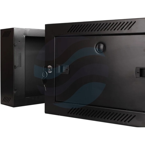GETFORT Szafa wisząca 19" 4U 600X550mm, czarna, drzwi szklane, dwusekcyjna 2