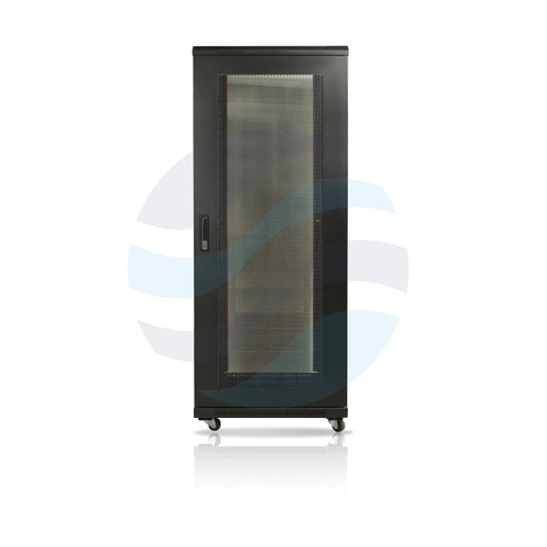 GETFORT Szafa stojąca 19" 37U 600x800mm czarna, drzwi wentylowane, tył drzwi stalowe wentylowane 2