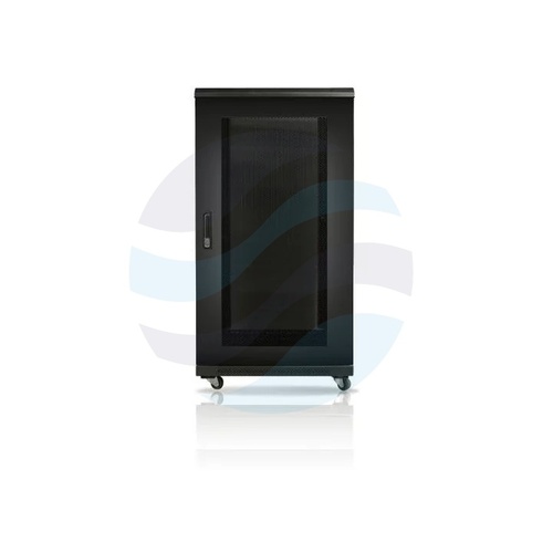 GETFORT Szafa stojąca 19" 24U 600X800mm czarna, drzwi wentylowane, tył drzwi stalowe wentylowane 4