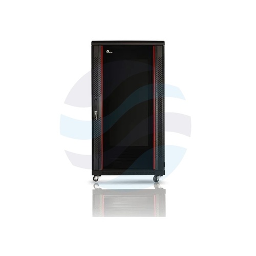 GETFORT Szafa stojąca 19" 24U 600X800mm czarna, drzwi wentylowane, tył drzwi stalowe wentylowane 5