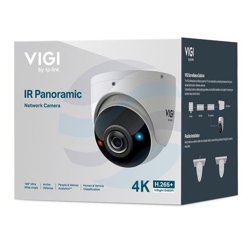 TP-Link InSight S485PI (1.65mm) Kamera IP panoramiczna 8Mpx, kopułowa 1.65mm, 12V DC, PoE 802.3at, IR LED 20m, WDR 120dB, mikrofon, głośnik, mSD 512GB, IK10, IP67, biała 4