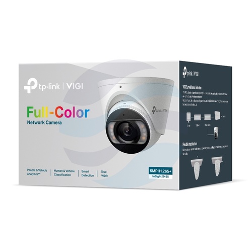 TP-Link InSight S455 (2.8mm) Kamera IP 5Mpx, kopułowa 2.8mm, 12V DC, PoE, IR LED 30m, WDR 120dB, mikrofon, głośnik, mSD 512GB, IP67, metalowa 4