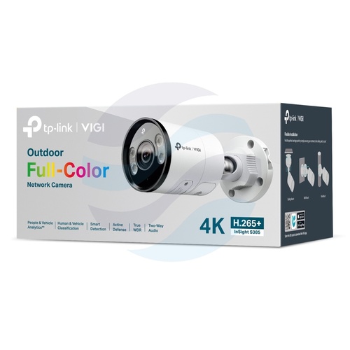 TP-Link InSight S385 (2.8mm) Kamera IP 8Mpx, bullet 2.8mm, 12V DC, PoE, IR LED 30m, WDR 120dB, mikrofon, głośnik, mSD 512GB, IP67 4