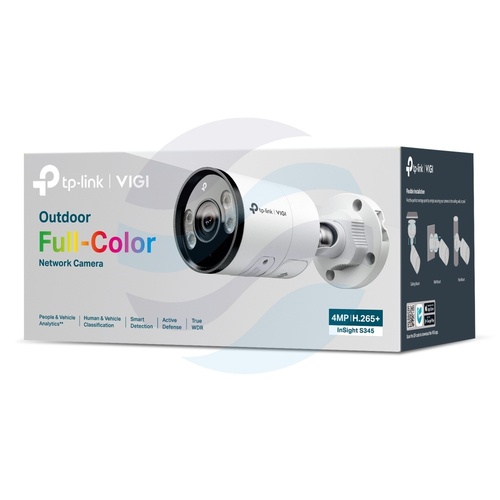 TP-Link InSight S345 (2.8mm) Kamera IP 4Mpx, bullet 2.8mm, 12V DC, PoE 802.3af/at, IR LED 30m, WDR 120dB, mikrofon, mSD 512GB, IP67 4