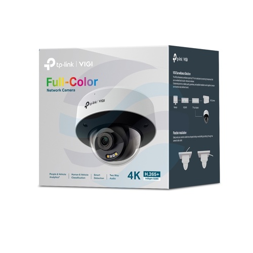 TP-Link InSight S285 (4mm) Kamera IP 8Mpx, kopułowa 4mm, 12V DC, PoE 802.3at, IR LED 30m, WDR 120dB, mikrofon, głośnik, mSD 512GB, IK10, IP67 4