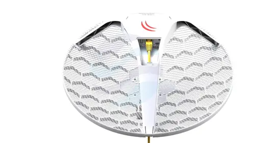 Mikrotik RBLHG-5nD Punkt dostępowy / Router zewnętrzny LHG 5, Wi-Fi 5GHz 802.11a/n, 1x 10/100Mb/s, 24.5dBi antena, L3 2