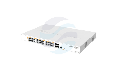 Mikrotik CRS328-24P-4S+RM Router / Switch gigabitowy 24x 10/100/1000Mbps PoE/PoE+ pasywne lub 802.3af/at 500W, 4x SFP+ 10G, 800MHz, 512MB, L5 2