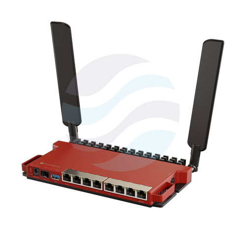 Mikrotik L009UiGS-2HaxD-IN Router / Switch gigabitowy AX600 Wi-Fi 6, Wave 2, 2.4/5GHz, 8x 10/100/1000Mbps, 1xSFP, 2x 800MHz ARM, 128MB, 1x USB 3.0, L5 3