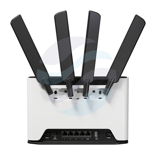 Mikrotik S53UG+M-5HaxD2HaxD-TC&RG502Q-EA Chateau 5G ax Router 5G/LTE kat.20, 4x4 MIMO, 4x 10/100/1000Mbps, 1x 2,5GB, WiFi6 AX1800 Wave 2, 2.4/5GHz, 4x 1800MHz, 1GB RAM, USB 3.0, microSIM, M.2, L4 3