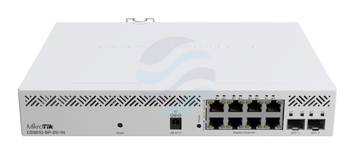 Mikrotik CSS610-8P-2S+IN Switch zarządzalny 8x 10/100/1000Mbps PoE-out 802.3af/at, 2x SFP+ 10G, 140W, Layer2, Rack 19", SwOS 2