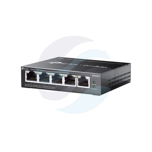 TP-Link ES205GP Switch gigabitowy PoE Omada 4x 10/100/1000Mbps 802.3af/at, 1x 10/100/1000Mbps Uplink, 65W, metal 3