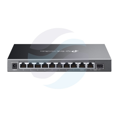 TP-Link ES210GMP Switch gigabitowy zarządzalny Omada PoE+ 8x 10/100/1000Mb/s PoE+ 802.3at/af, 1x 10/100/1000Mb/s, 1x Combo SFP/RJ45, 123W, IGMP, metal, bezwentylatorowy 2